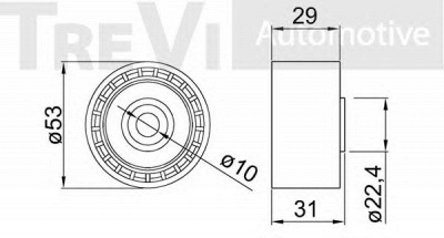 TREVI AUTOMOTIVE td1603 -  Паразитный / Ведущий ролик, зубчатый ремень